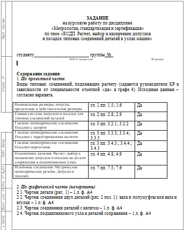 ЕСДП. Расчет, выбор и назначение допусков и посадок типовых соединений деталей в узлах машин